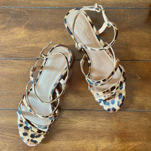 MADEWELL LORI Leopard Calf Hair Leather Strappy Sandal 7 Gently Used